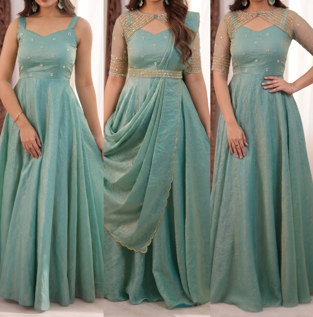Gown With Coat and Dupatta