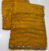 Space silk saree with real mirror work