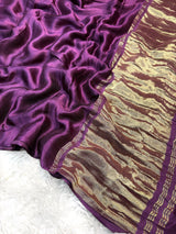 Viscous saree with zari weaving pallu