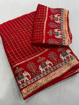 Viscous chex sarees