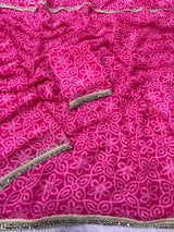 Chiffon mirror work sarees