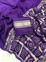 Bandhani pallu saree