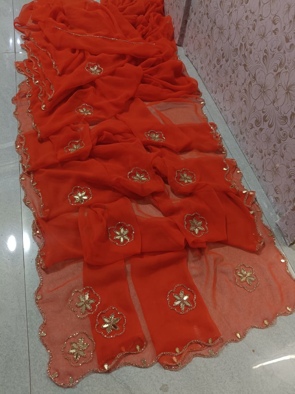Georgette handwork sarees
