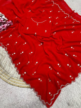 Premium Georgette handwork sarees