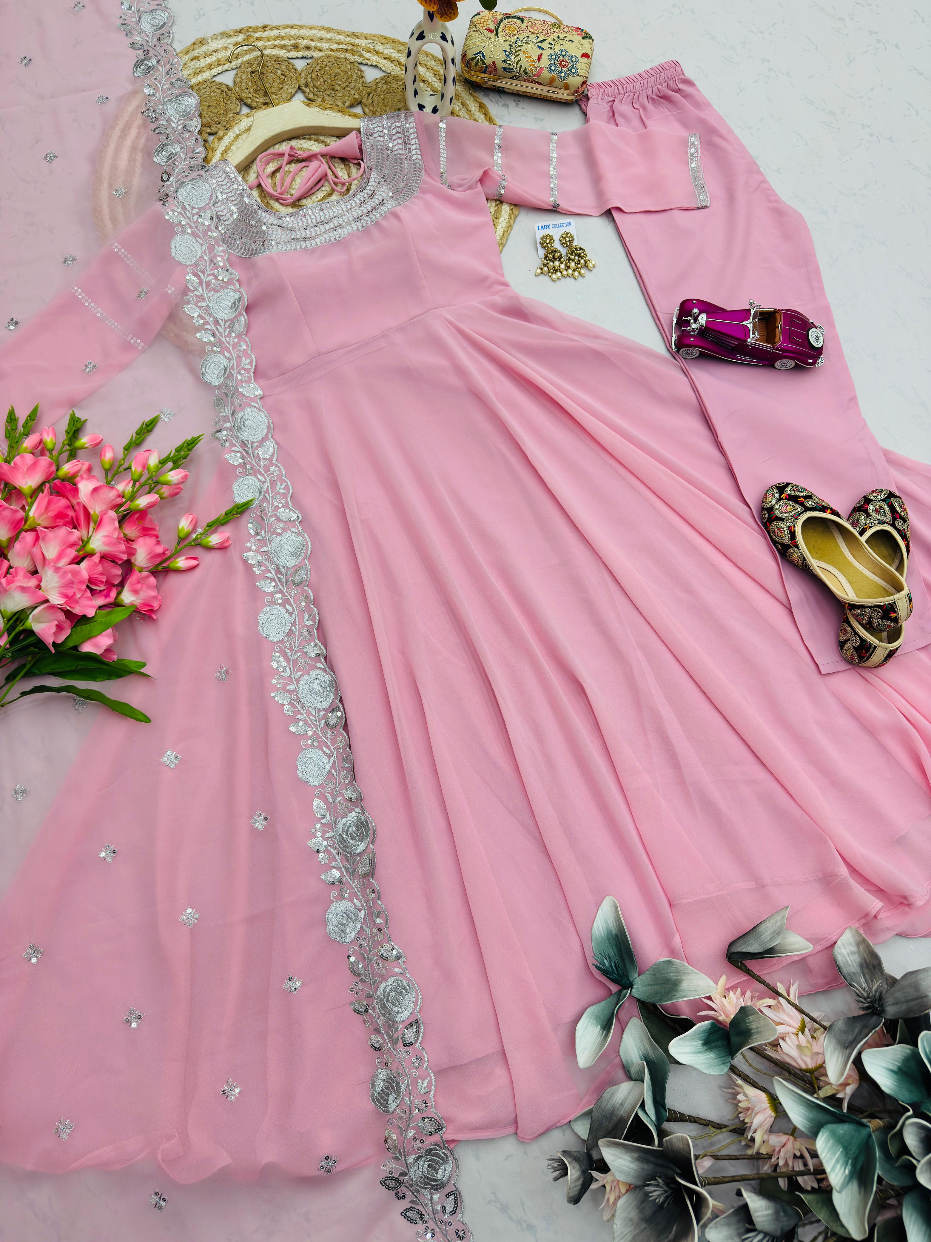 Fox Georgette dress with sequin work