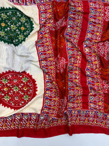 Ajrak crape mirror sarees