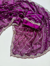 Space silk satin sarees