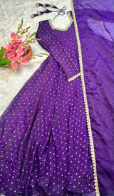 Moss silk anarkali