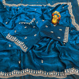 Space silk saree with stitched blouse