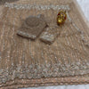 Soft net sarees with pearl work