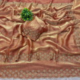 Space silk jarkhan work sarees