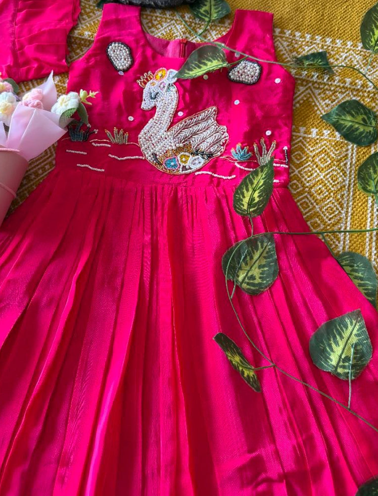 Kids gown with maggam work