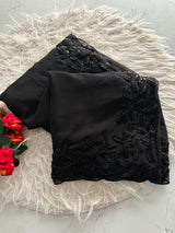 Black handwork saree