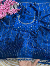 Rain drop Space silk jarkan saree