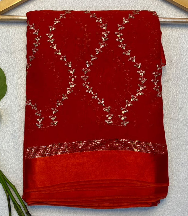 Viscose Georgette Sattin border