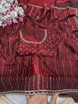 Rain drop Space silk jarkan saree