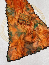Space silk satin with handwork