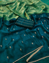 Space silk satin 2 shade sarees