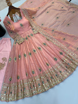 Space Silk Gown With Sequence work