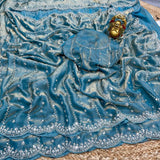 Space silk viral beads sarees