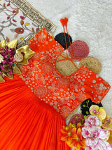 Maggam Work Gown With Kalamkari Dupatta