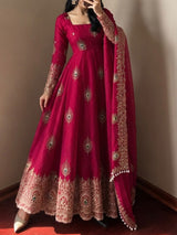 Space Silk Gown With Sequence work