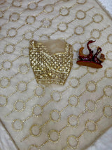 Netted saree with beads work