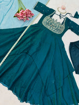 Space silk crush gown
