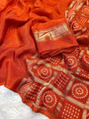 Bandhani pallu saree