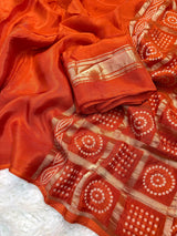 Bandhani pallu saree