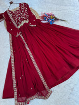 Faux Georgette gown with dupatta