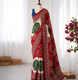 Ajrak crape mirror sarees