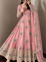 Space Silk Gown With Sequence work