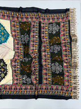 Ajrak crape mirror sarees