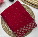 Space silk jarkhan work sarees