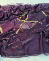 Premium Space Silk Plain Saree