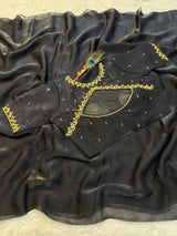 Premium Space Silk Plain Saree