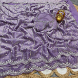 Space silk viral beads sarees