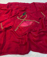 Premium Space Silk Plain Saree