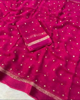 Viscous Georgette with sequin butti