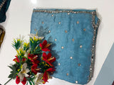 Space silk saree with real mirror work