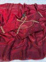 Premium Space Silk Plain Saree