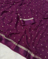 Viscous Georgette with sequin butti