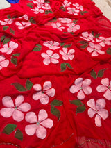 Chiffon Brush Print Saree
