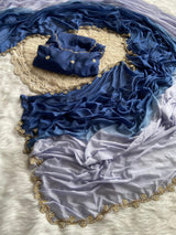 Chinnon dual shade sarees