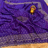 Space silk Jharkhan work saree