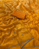 Space silk satin 2 shade sarees