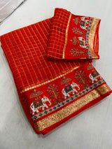 Viscous chex sarees