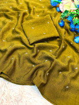 Trending Coffee beads Saree
