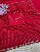 Rain drop Space silk jarkan saree